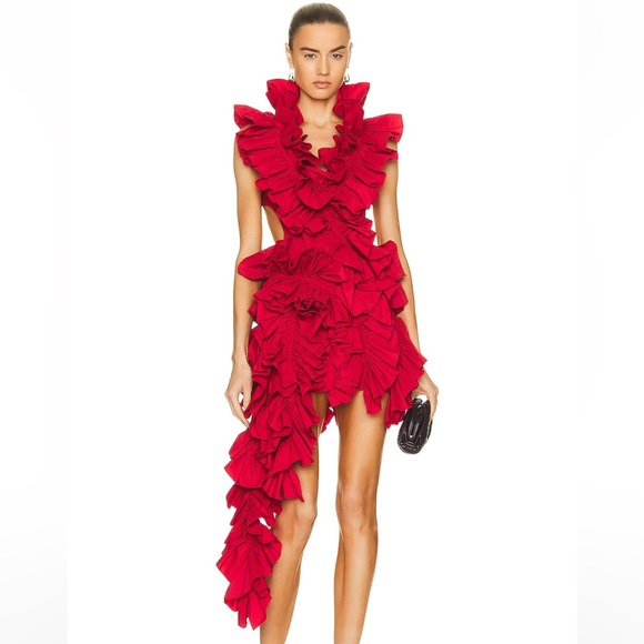 AKNVAS olive mini Dress in red size 4 - Picture 1 of 8